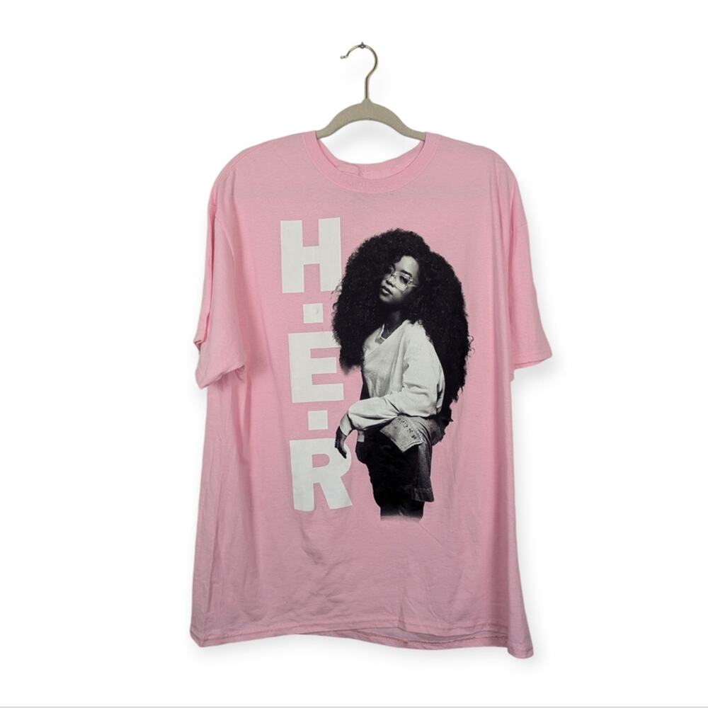 H.E.R Officially Licensed Pink Graphic Music Short Sleeve Tee